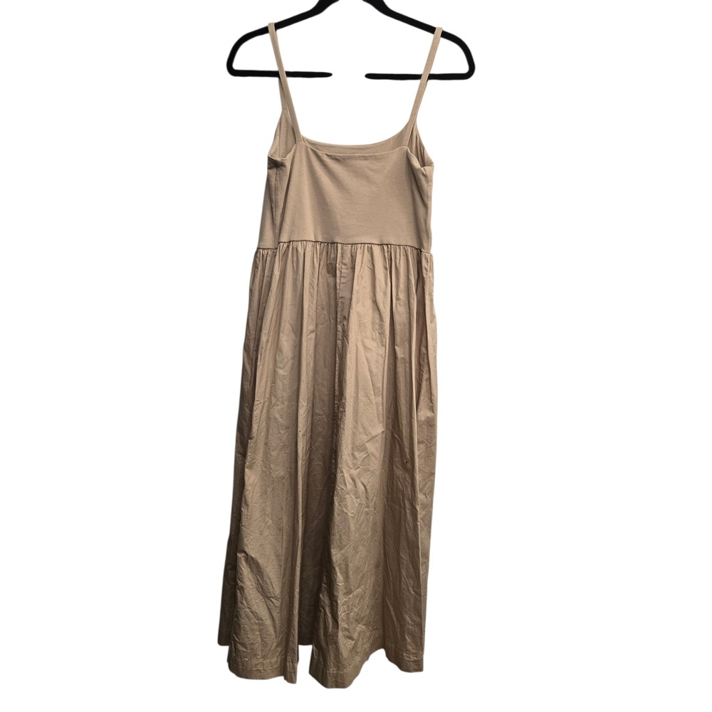 Old Navy Tan Midi Dress L Spaghetti Strap Minimal Coastal Quiet Luxury Capsule - Picture 6 of 8